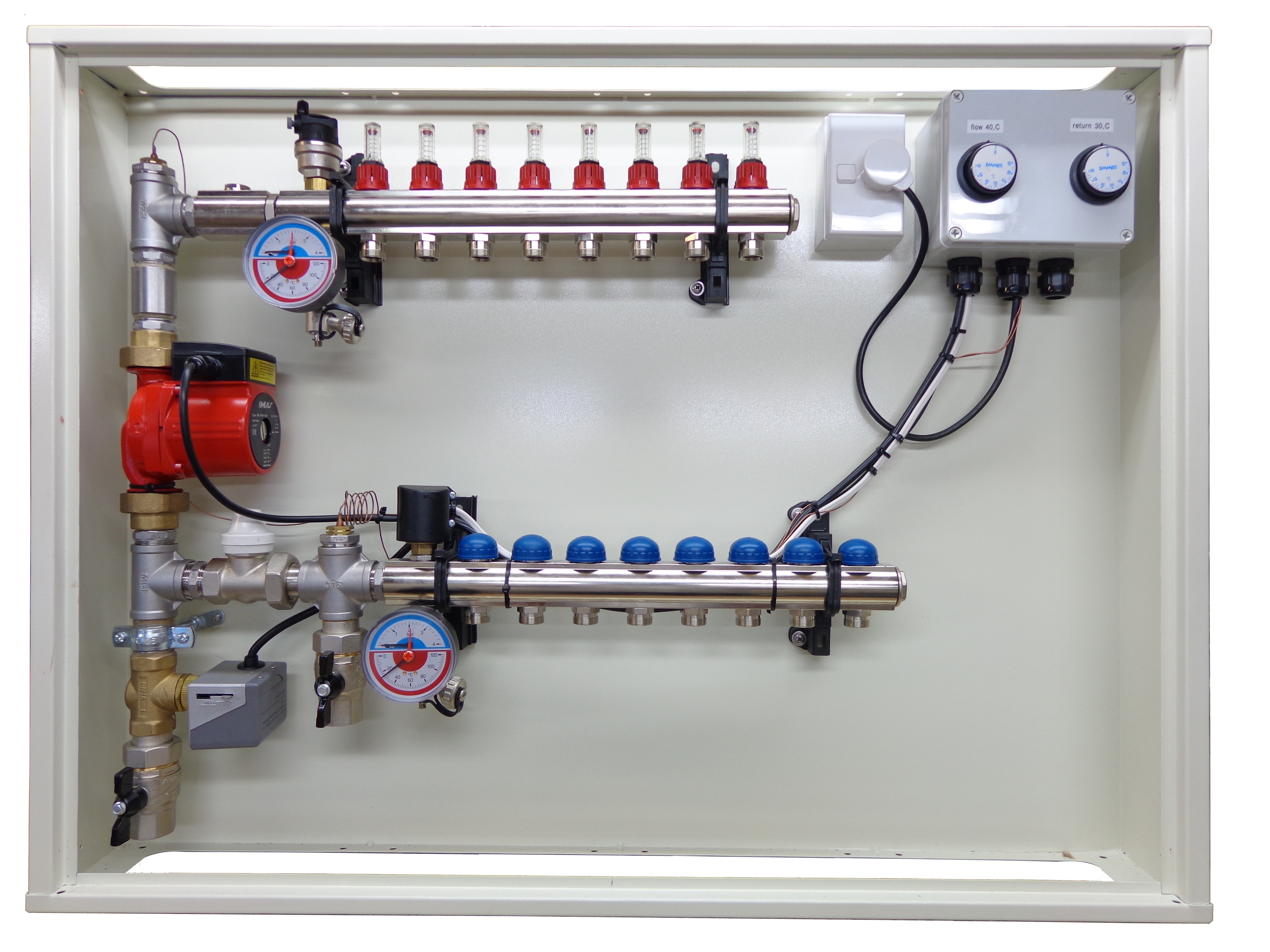 MANIFOLDS IN A CABINET FOR REMOTE HEAT SOURCE