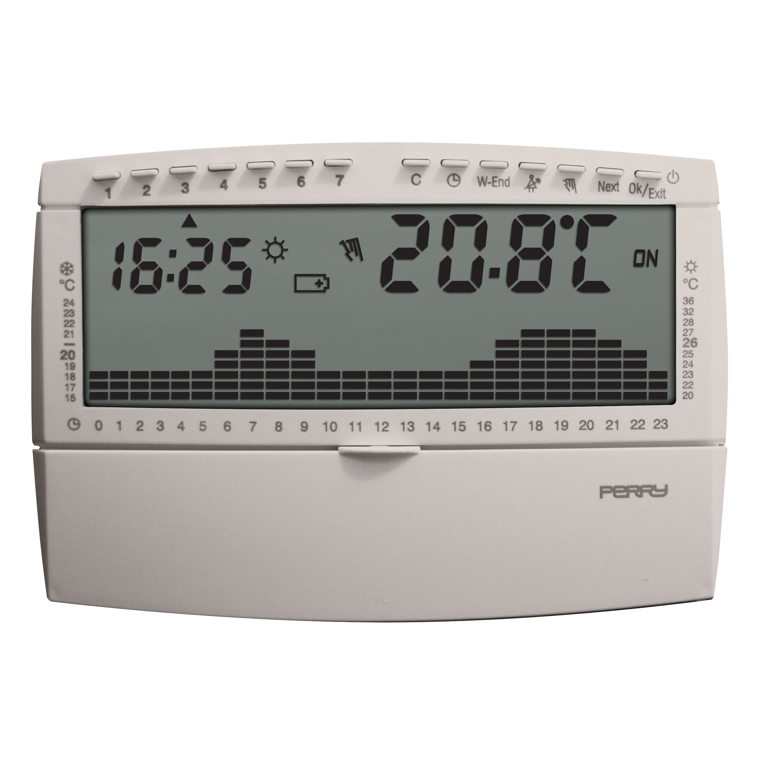 PERRY PROGRAMMABLE: 7 DAY / 24 HOUR, CHRONOTHERMOSTAT